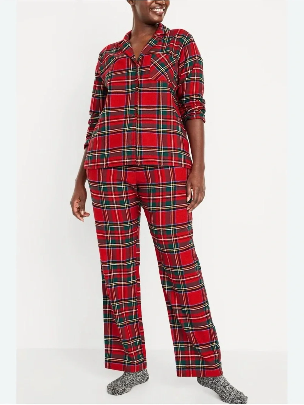 Petite Plume Imperial Tartan Flannel Pajamas. Pants Only size L